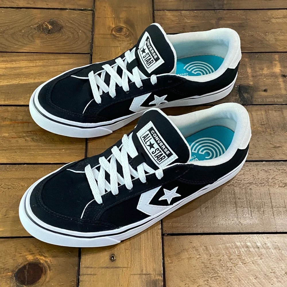 Converse All Star Replay Low Top Mens 7.5 Womens 9 Black White Sneakers A03686C